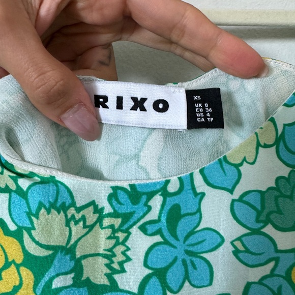 Rixo Silk Long Floral Teal Dress Size XS - Picture 5 of 7